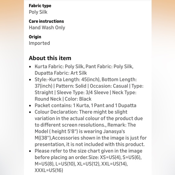 Janasya Elegant Black Kurta with Cream Dupatta - Picture 6 of 7